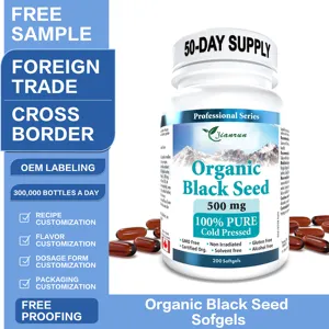 Black Seed Oil 500mg Softgel Capsules Cold Pressed Nigella Sativa Pills Non-GMO Gluten Free Supplement Black Seed Oil Softgel