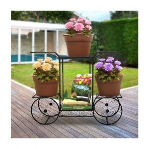Fashion Iron Flower Basket Decoration Metal cast Iron Flower Pot Black Metal Plant Pot Stand - Product Image 2