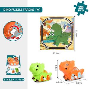 Jouets d'assemblage éducatifs <span class=keywords><strong>pour</strong></span> enfants, 2-en-1, <span class=keywords><strong>pour</strong></span> voyage en train, parc de dinosaures, casse-tête amusants, scènes en plastique. - Product Image 6