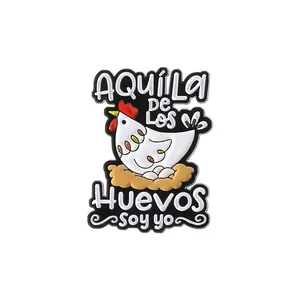 Broches en émail personnalisées de poulet de dessin animé qui pond des œufs, broches décoratives pour sac à dos, badges de revers, accessoires de bijoux amusants, cadeaux - Product Image 1
