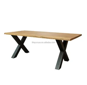 Lifepursue tavolo da pranzo in legno massello rovere bianco rustico su misura