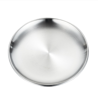Plateau de service rond en acier inoxydable 304 de qualité professionnelle FLEY, doré ou argenté, antirouille, pour barbecue, idéal pour les hôtels et l'usage quotidien.