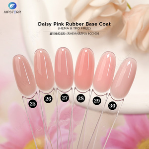 HEMA & TPO FREE Daisy Pink Rubber Base Coat Environmentally Milky Nude Base Gel Polish Pink <b>Brush</b> on Base Coat Gel Private Label - Product Image 1