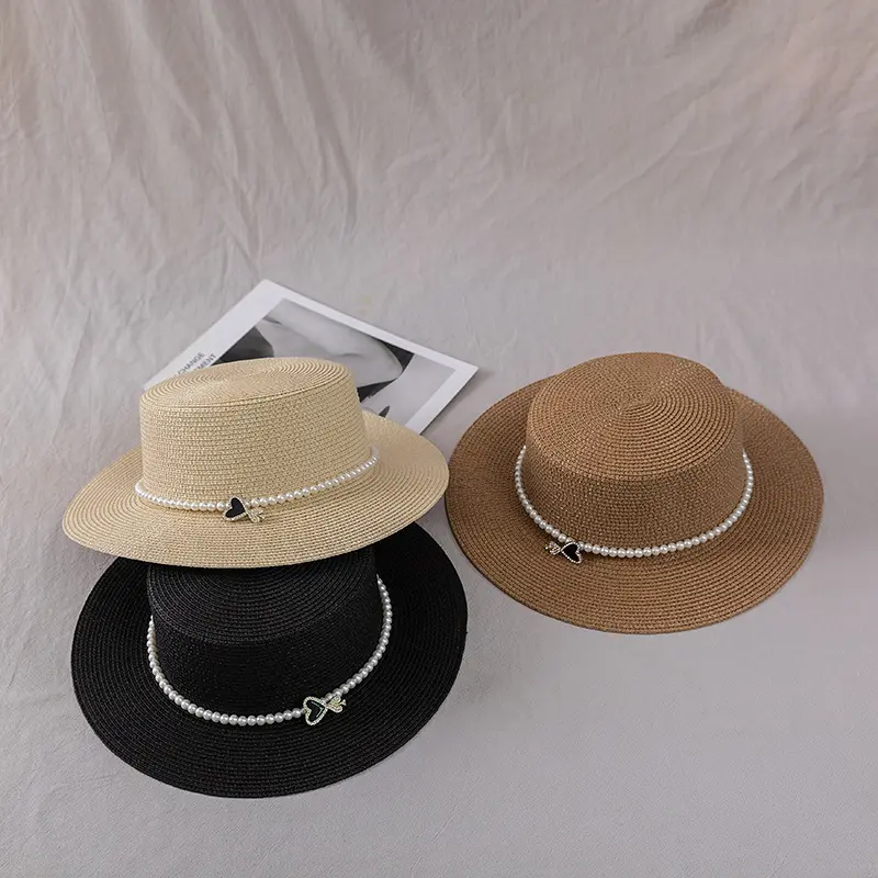 ZG Fashion Elegant Wide Brim Women Unisex Beach Straw Hat Summer Boater Hat