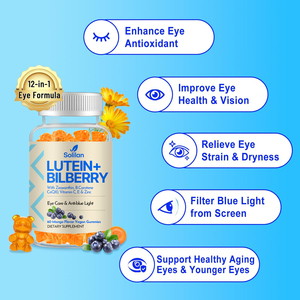 Solilan Chine OEM 60 Bonbons Gélifiés Végans Vitamines pour la Santé des Yeux Zéaxanthine Lutéine Soutien à la Lumière Bleue HALAL GMP ISO Adulte - Product Image 5