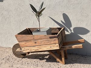 Rústico hecho a mano madera flor carretilla maceta estación jardín vagón decoración caja para exteriores Jardín elevado cama maceta - Product Image 2