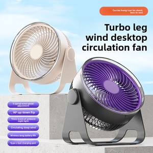 Novo Ventilador de 3 Lâminas para Uso Doméstico, Montado na Parede, para Dormitórios e Escritórios, com Iluminação Ambiente, Recarregável e Portátil - Product Image 2