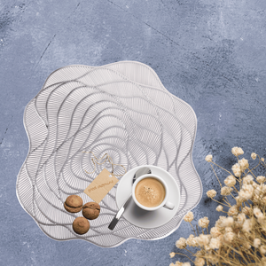 Wholesale <b>Cheap</b> Cutout Flower Foil Stamping Wedding Mat PVC Placemat Kitchen Decorative Mat & <b>Pads</b> - Product Image 1