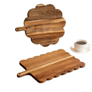 Tabla de Cortar de Madera Maciza de Acacia, Rectangular, con Asa, Multiusos, para Cocina - Product Image 3