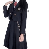 Uniforme scolaire de style preppy pour les collégiens et lycéens, jupe à bretelles, jupe plissée, robe