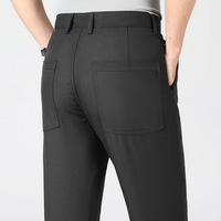 Pantalon de Costume Homme Moderne Extensible Respirant en Polyester et Lin, Léger, Coupe Classique, Idéal pour le Golf et le Travail – Grande Vente