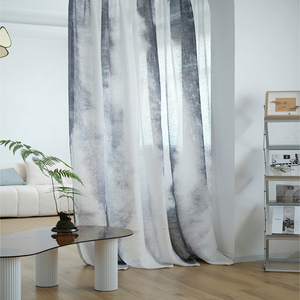 Rideaux transparents en Polyester pour salon, fabricant chinois, broderie, tissu transparent - Product Image 1