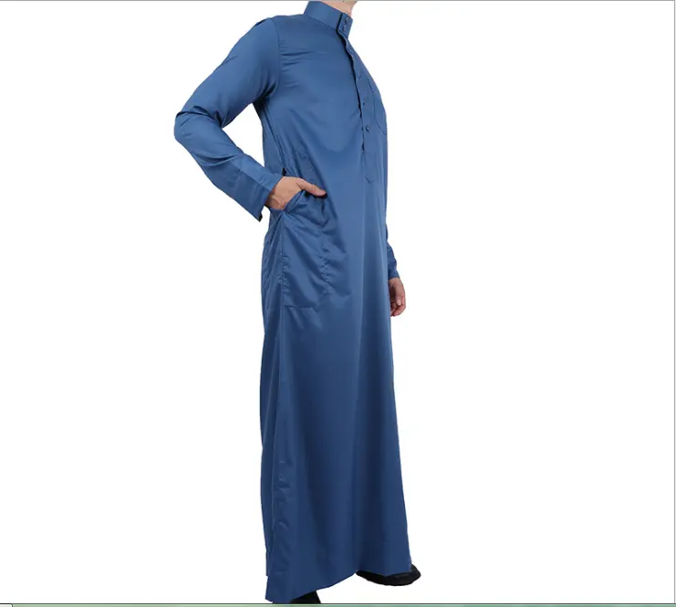 100% Polyester tẩy trắng nhuộm vải bán buôn quần áo hồi giáo Arabic jabbah thobe abayas ăn mặc jubba thobe cho Mens