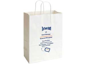 Sacs en papier kraft blanc et brun à prix de gros, sacs cadeaux avec poignées, emballage personnalisé recyclable - Product Image 5