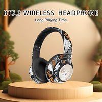 Casque sans fil AKZ-38 créatif camouflage graffiti supra-auriculaire Bluetooth 5.3 avec annulation active du bruit, commande vocale et fonction sport