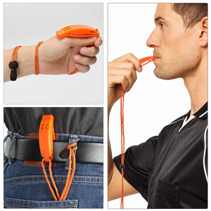 Silbato de rescate de emergencia para deportes acuáticos, silbato naranja con cordón para deportes acuáticos, <span class=keywords><strong>buceo</strong></span>, senderismo, Camping - Product Image 6