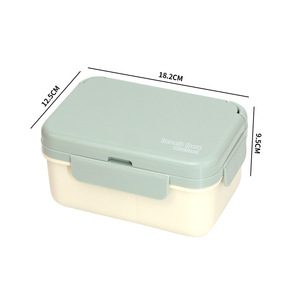 Fiambrera Bento Box para adultos con estilo lindo, 2 compartimentos y tapas, incluye utensilios, para hombres y mujeres - Product Image 3