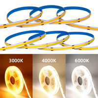 Bande LED COB Flexible Haute Luminosité pour Plafond, 24V 12V 8mm 6000K 3000K 4000K 320LED 480LED