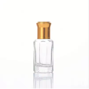 ขวดน้ำหอมแก้วใสทรงสี่เหลี่ยมพร้อมฝาเกลียวสีทอง 3 มล. 5 มล. - Product Image 1