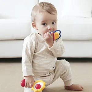 Concurrerende Prijs En Hoge Kwaliteit Biologische Katoen Lange Mouwen Unisex Pasgeboren Kinderen Pyjama Baby Kleding Set