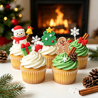 Ensemble de Décorations de Noël en Plastique Souple : Père Noël, Bonhomme de Neige, Sapin, Boîte Cadeau, Chaussettes, Figurines, Jouets, Fournitures de Fête