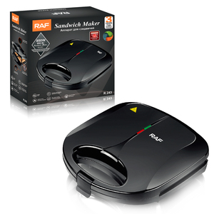 RAF 850W Sandwich Maker Black Non-stick Plates <b>Toaster</b> Press Cool Touch Handle Coating Sandwich Maker <b>Toaster</b> Sandwich Maker San - Product Image 1