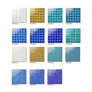 セラミックモザイクタイルOEM ODMプールモザイク磁器バックスプラッシュ正方形装飾プールセラミックモザイク