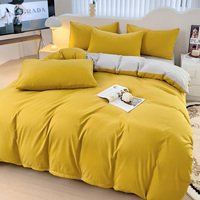 Ensemble de literie pour la maison, 3 pièces, housse de couette, drap plat, 100% microfibre, côté sablé AB, 220*240cm, ensemble de literie japonais