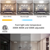 Plafonnier LED encastré à économie d'énergie de 12 pouces, lot de 2, 20 W équivalent à 200 W, plusieurs températures de couleur pour une utilisation en intérieur