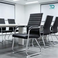 Nouvelle chaise de bureau Foshan avec structure en acier, sans roulettes, en maille, pour réunions, réceptions, visiteurs, événements et salles d'attente