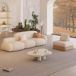 EU GEDO Cream-Style Light Luxury Reception Cloud Set for Living Room Beauty Salon Clothing Store Simple Tofu Block Straight - Product Image 4