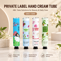 Tube d'emballage personnalisé pour crème pour les mains, en aluminium et plastique laminé, toucher doux, 50 ml, avec bouchon à vis, imprimé UV, contenant cosmétique