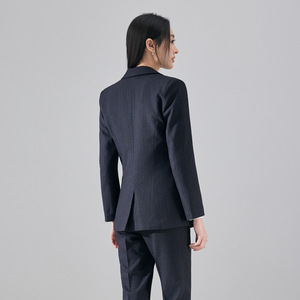 Women's Wool Suit Set Double Breasted Blue Formal Workwear Office Wear Professional Attire Interview Uniform - Product Image 4