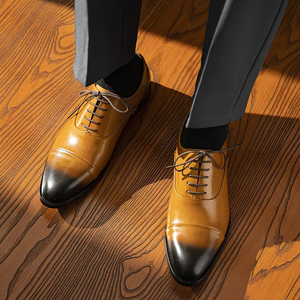 Chaussures Oxford pour hommes, en cuir, style italien luxueux, formelles, à lacets, décontractées, pour le bureau, pour la marche - Product Image 6