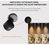 Spot LED Moderne Réglable en Aluminium pour Intérieur, 3 Températures de Couleur (2700K-3000K-3500K), Gyro COB LED, Downlight à Montage en Surface
