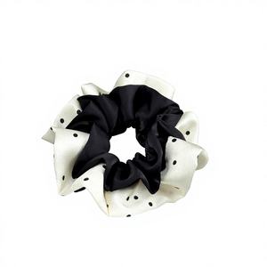 Élastique à cheveux surdimensionné haut de gamme pour femme, style coréen, à pois, fait main, haute élasticité, élégant et tendance - Product Image 1