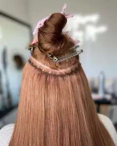 Changshunfa extensão de cabelo russo duplo, máquina de alinhamento de cutículas e weft, 100%