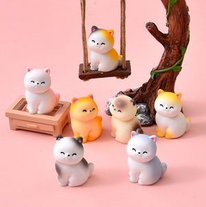 تماثيل قطط صغيرة لطيفة من الراتنج لتزيين الحدائق الخيالية، هدية للمنزل والحديقة وسلسلة مفاتيح للديكور - Product Image 4