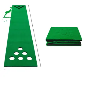 ホット販売グリーンゴルフフォームパッティングマットセット屋内屋外には2つのパターが含まれています6つのボール12の穴のカバー