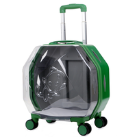 Chariot pour animaux de compagnie Transparent Pet Pull Rod Box Travel Case Pet Trolley Carrier avec roues
