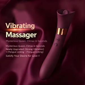 2-in-1 Tongue Licking G-Spot Clitoral Stimulator <b>Vibrator</b> 12-Speed USB Rechargeable IPx6 Waterproof Non-Latex Silicone+ABS 40 DB - Product Image 4