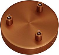 Kit de Rosace de Plafond pour Lustre Creative Cables (Presse-étoupe Cylindrique en Métal Couleur Cuivre Satiné, Diamètre 120mm, 3 Trous)