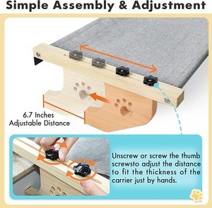 Özel Logo güçlü ağırlık kapasitesi ahşap kedi hamak yumuşak yatak için sevimli büyük lüks kedi yatakları - Product Image 2