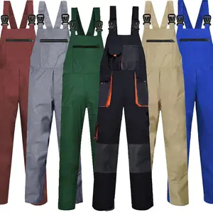 Mens Embroidered Waterproof Black Blue Electrician Work Wear Insulated Trousers Bib And Brace Overalls For Women