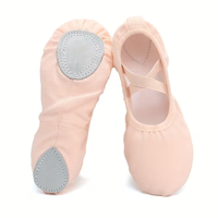 Zapatillas de Ballet de Lona Suave para Niñas, Zapatillas de Danza Elásticas de Color Sólido para Competencia y Práctica