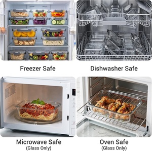 Recipientes de Vidrio Herméticos para Preparación de Comidas (Juego de 4), Libres de BPA, Aptos para Horno/Microondas/Congelador/Lavavajillas - Product Image 4