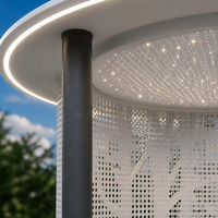 DMJ-LT016 Pavillon circulaire moderne en alliage d'aluminium personnalisable avec un plafond ciel étoilé intégré.