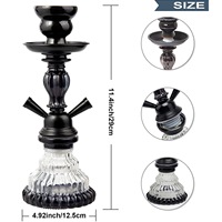 Chicha portable en verre dépoli de haute qualité, petite, à double tuyau, avec accessoires arabes, coffret cadeau
