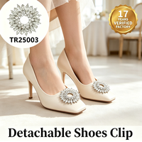 Clips de chaussures amovibles en strass en forme de tournesol, décorations de talons pour mariage et mariée