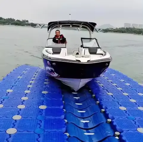 Diskon besar angkat danau modular plastik jet ski mengambang pontoo dock